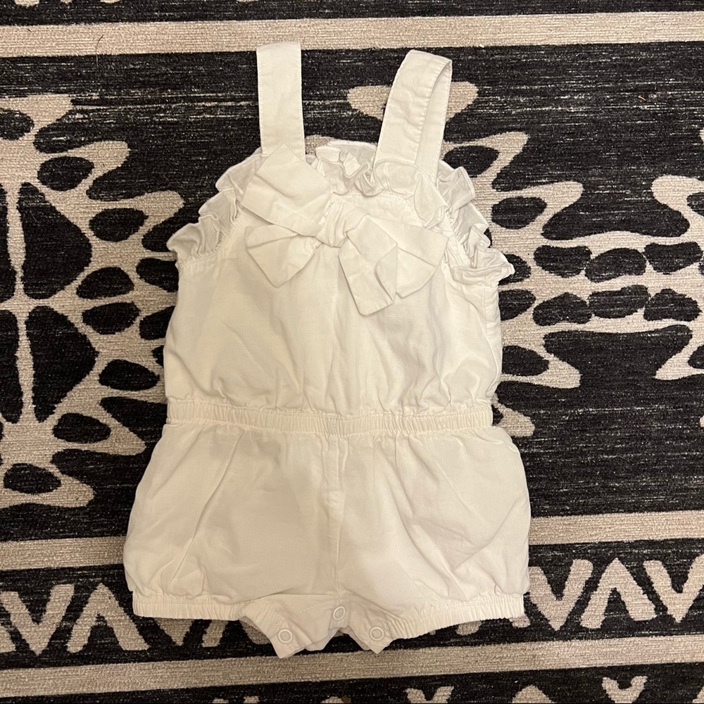 White Woven Romper 3-6m